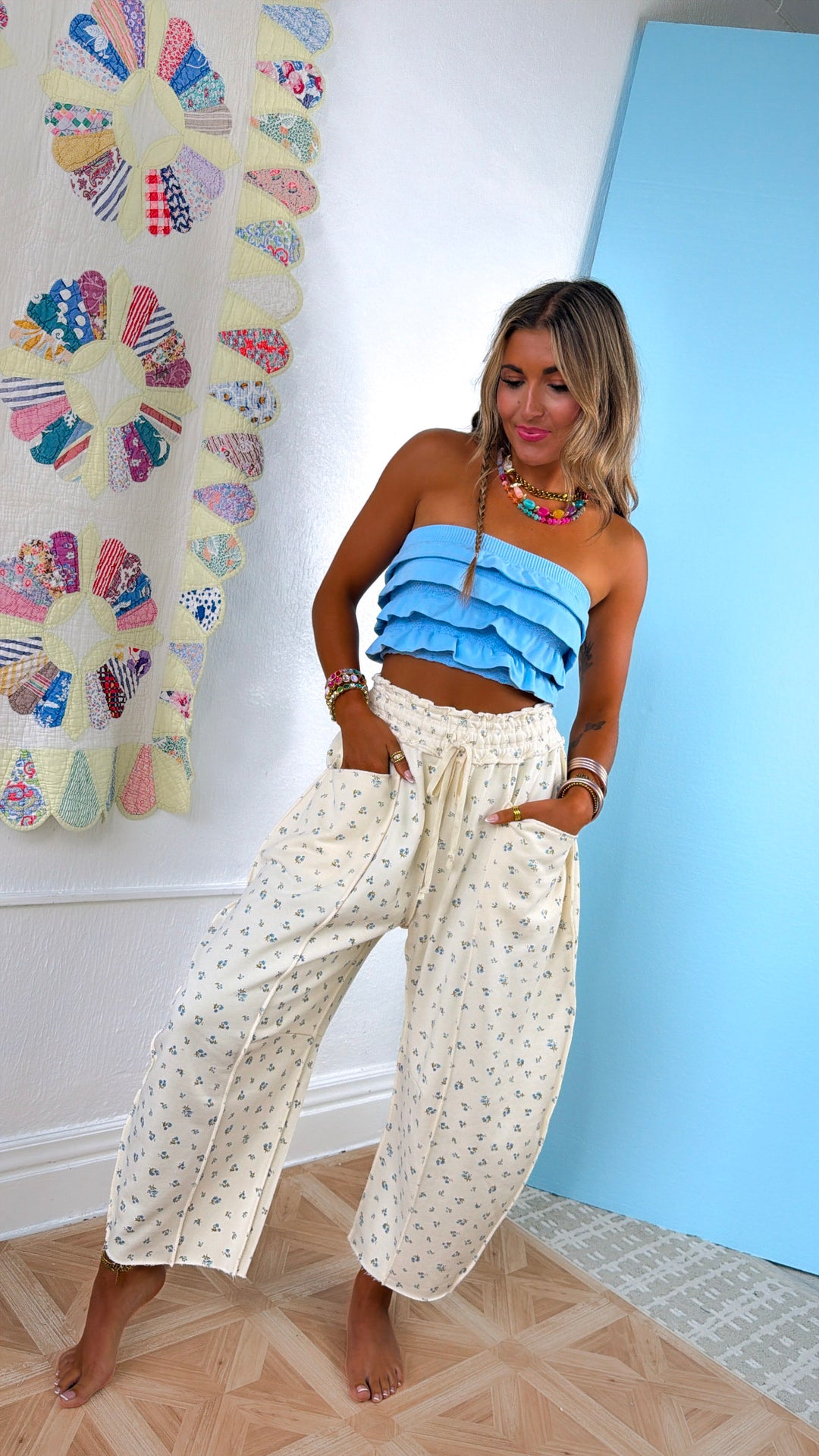 Modern Garden Joggers, Cream