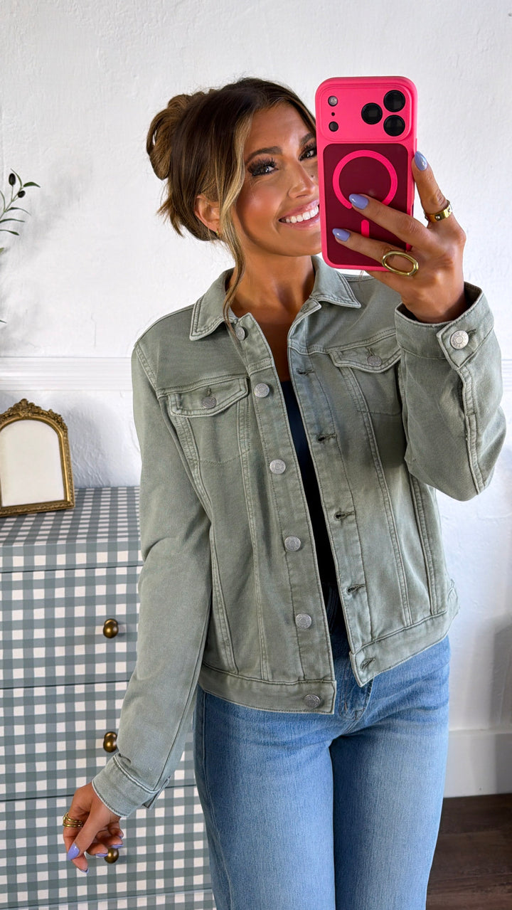 Spring Washed Jacket, Fern