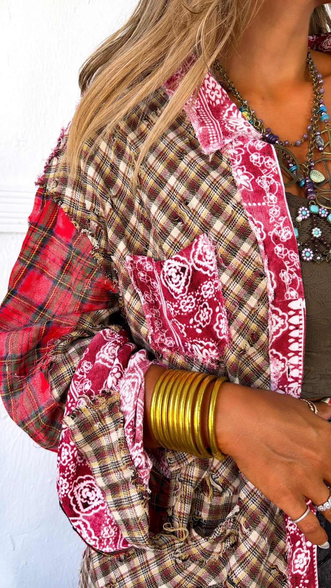Augusta Plaid Button Up, Mulberry Multi