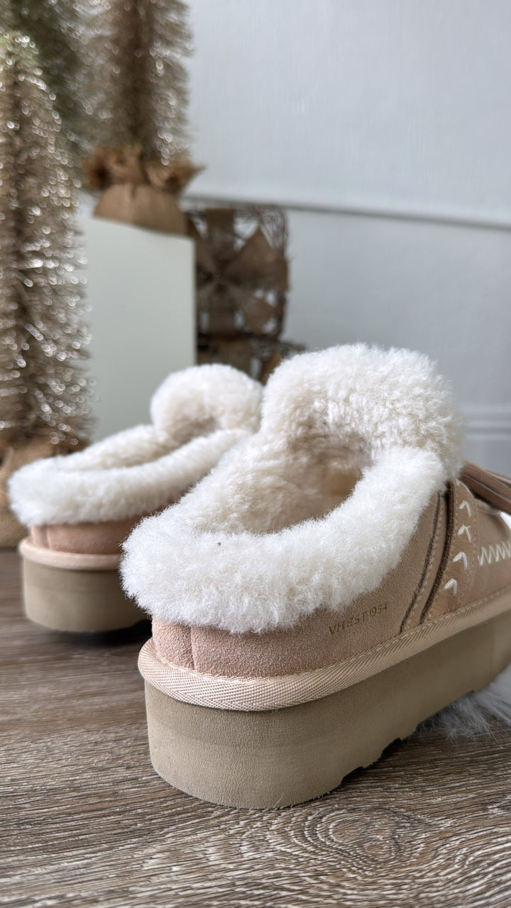 Soft Stride Platform Slip Ons, Sand