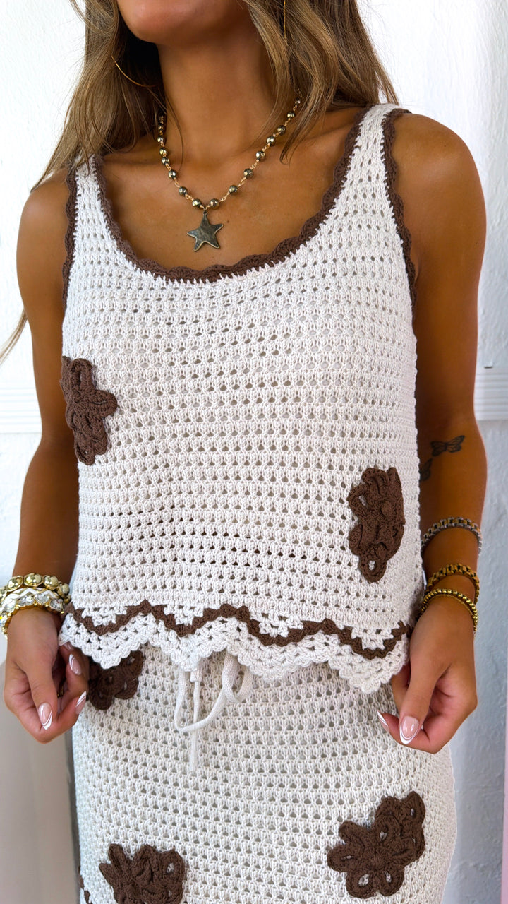 Next Chapter Crochet Tank Top, Natural