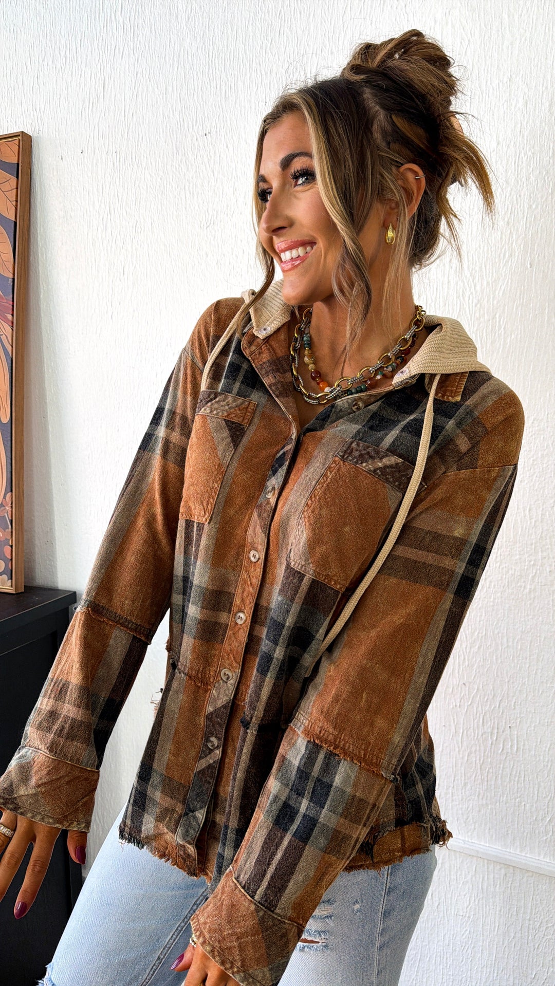 Valley Range Hooded Flannel, Washed Toffee
