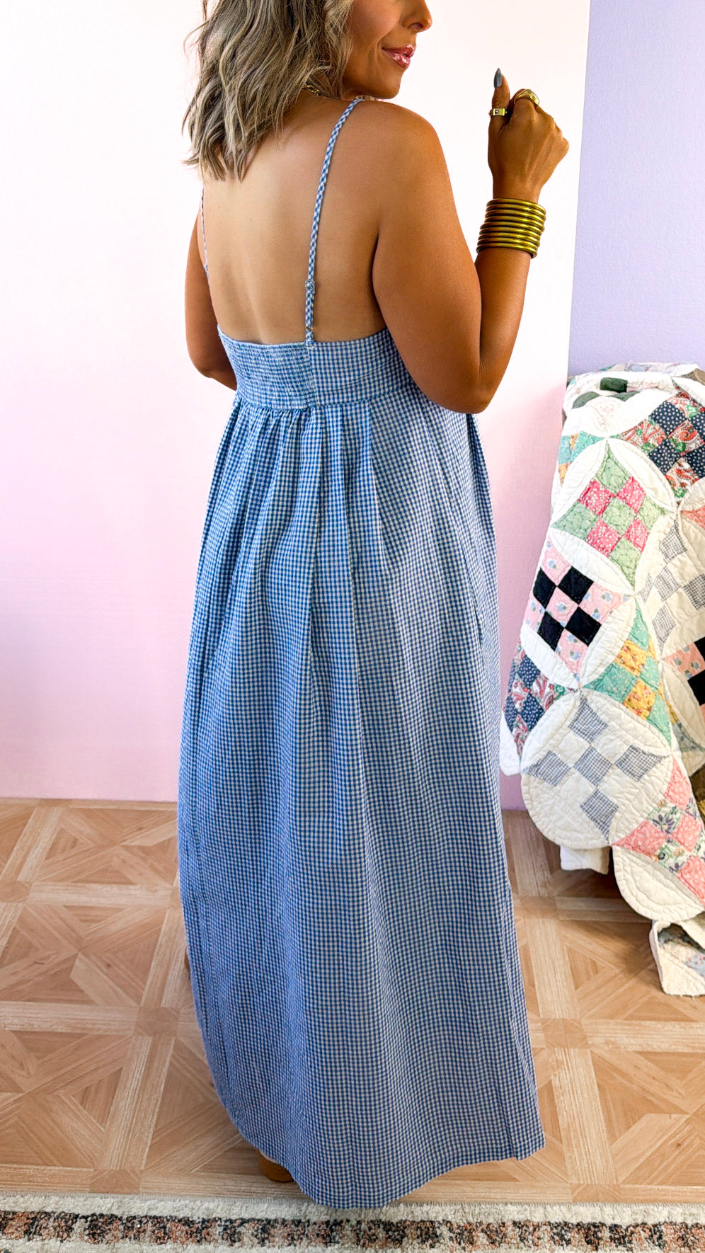 Sugarberry Gingham Maxi Dress, Blue – Everyday Chic Boutique