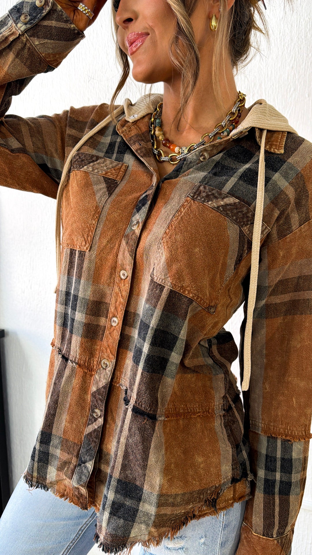 Valley Range Hooded Flannel, Washed Toffee