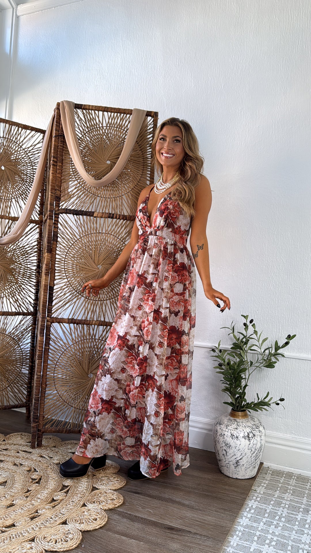 Dark Ember Maxi Dress, Multi