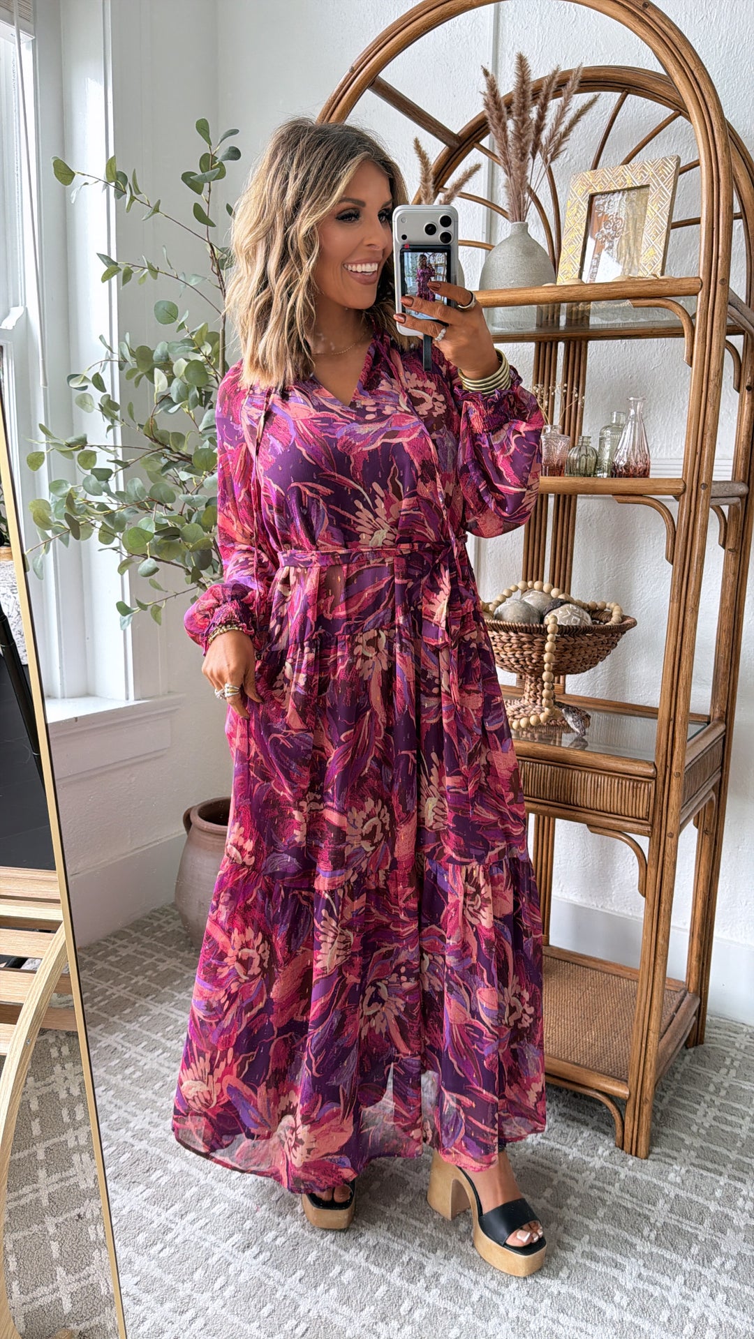 Violet Dusks Maxi Dress, Purple Multi Small