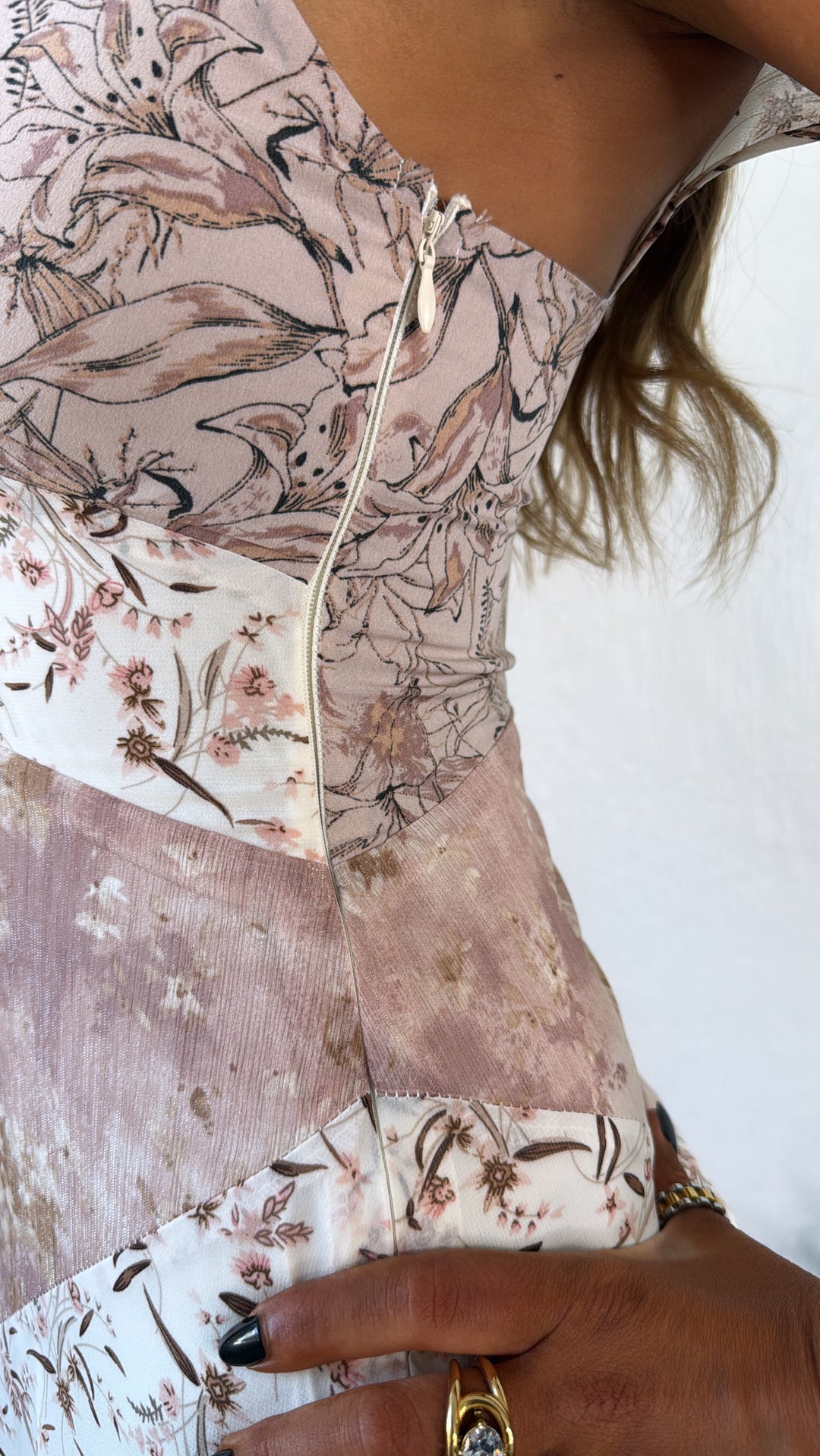 pink country dress Country Fields Maxi Dress, Cream Floral XS