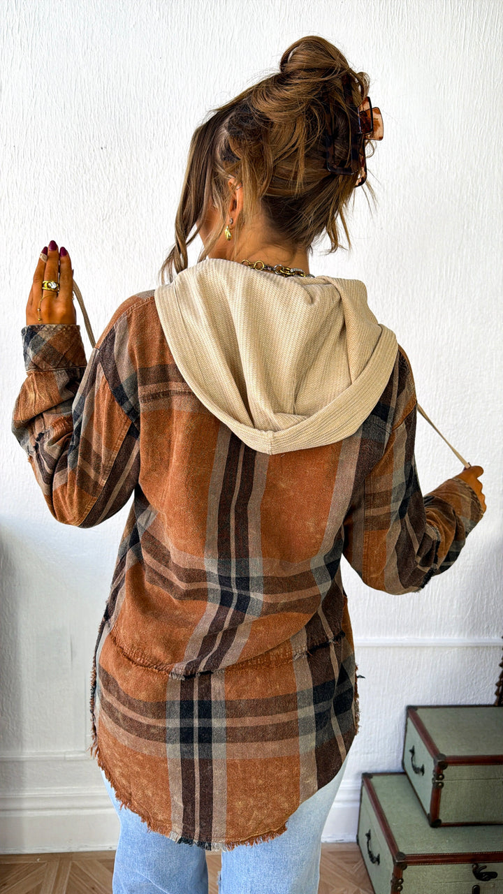 Valley Range Hooded Flannel, Washed Toffee