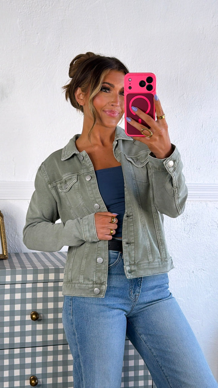 Spring Washed Jacket, Fern