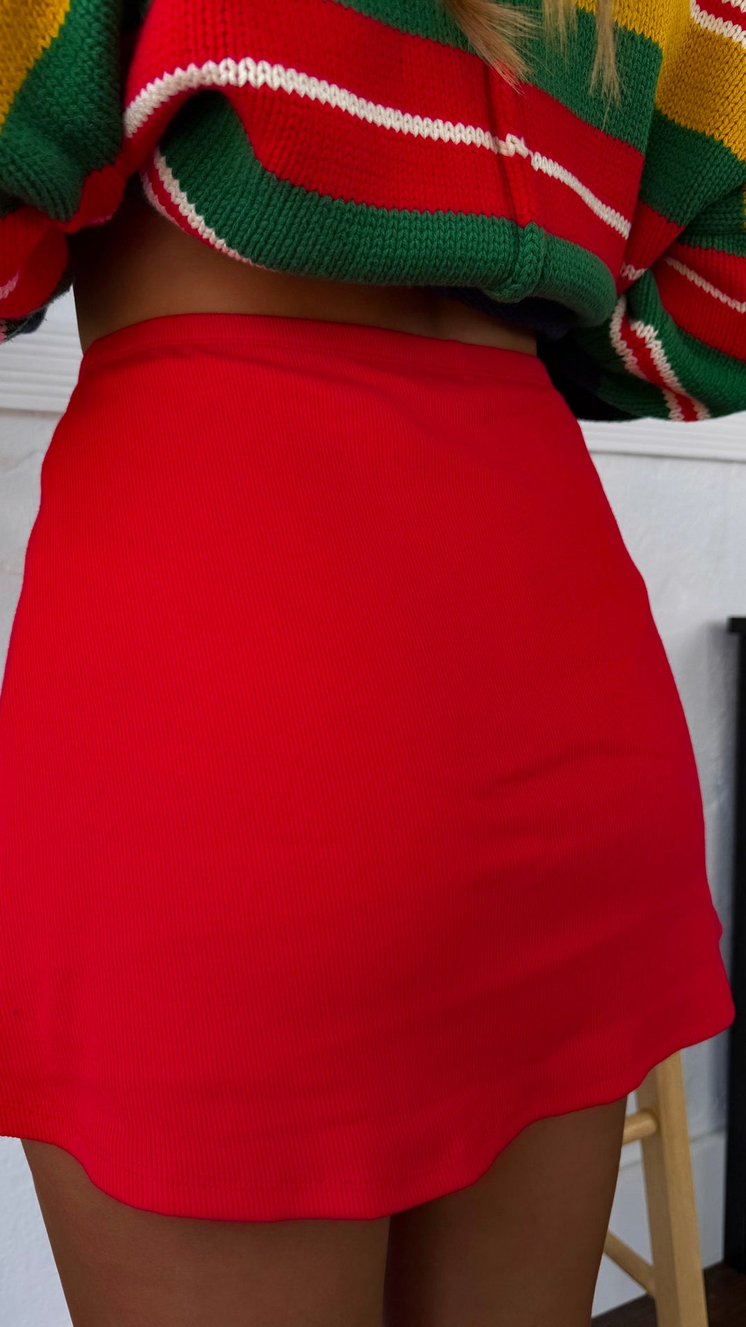 Everyday Mini Skort, Cherry Red
