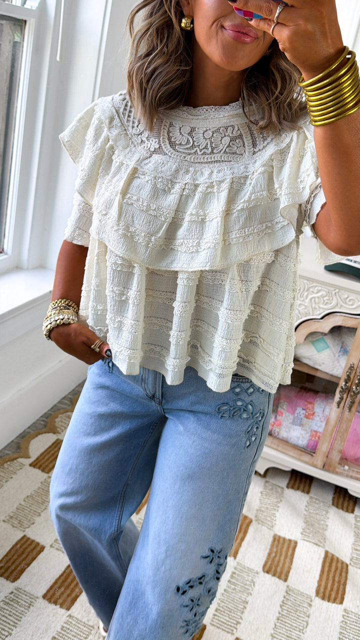 Trail Bloom Blouse, Cream