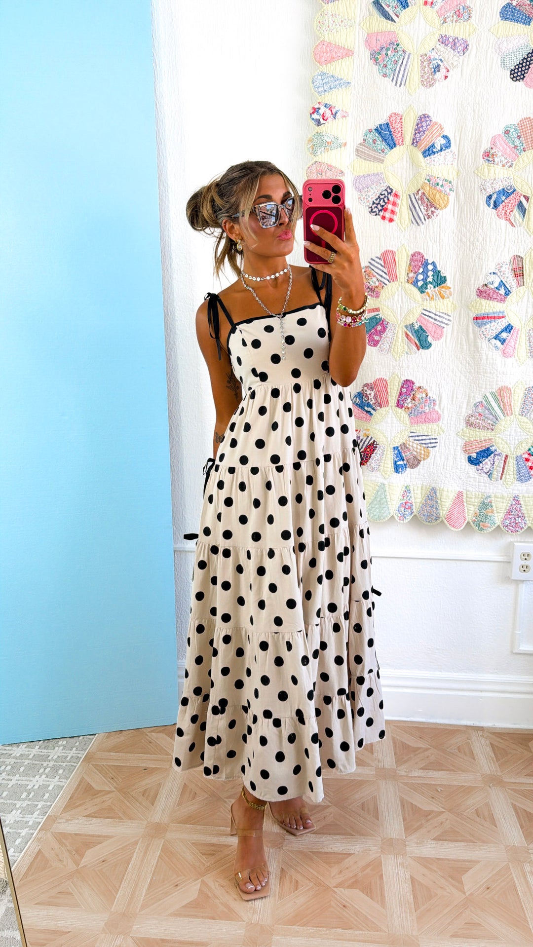 Summer Vows Midi Dress, Ecru/Black