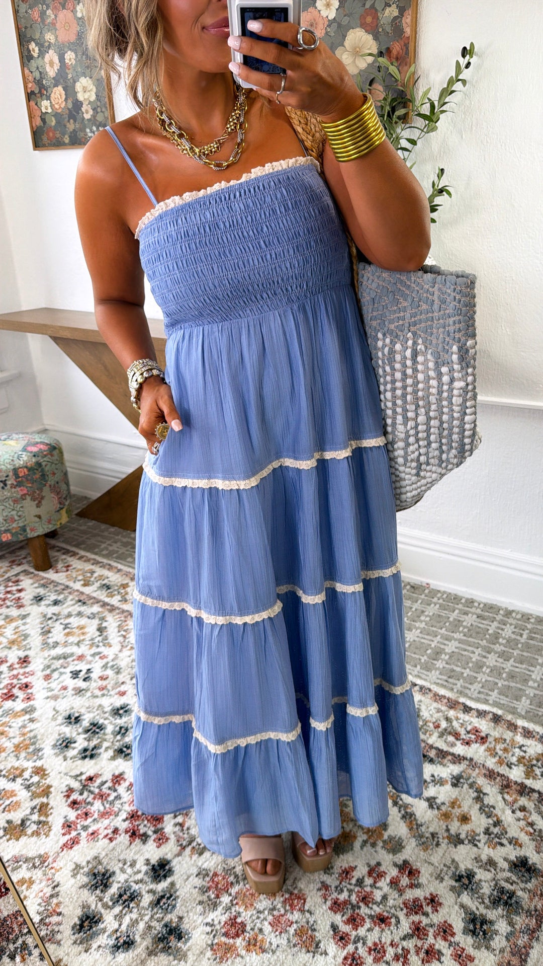 Lily Pad Maxi Dress, Periwinkle