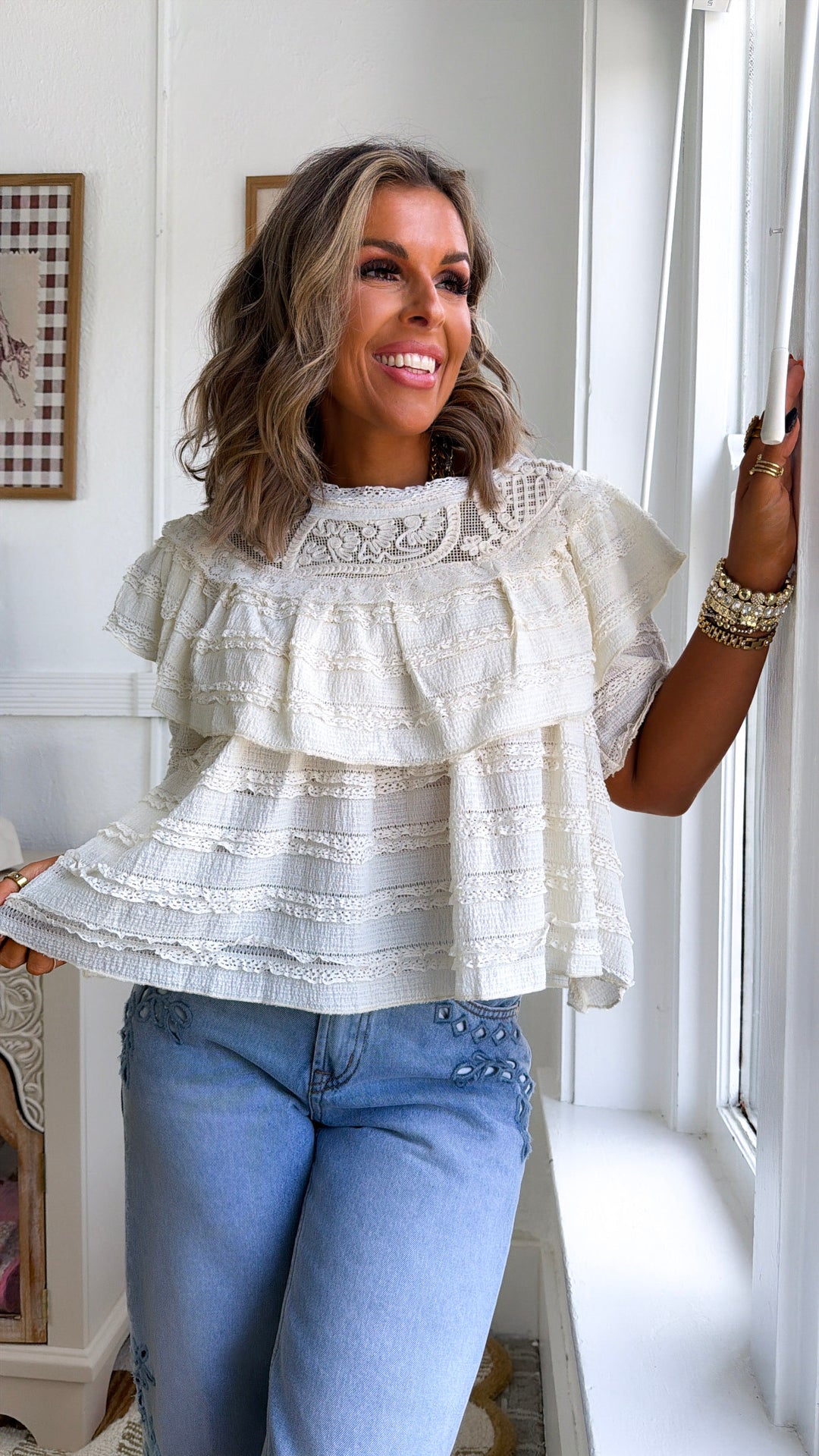 Trail Bloom Blouse, Cream
