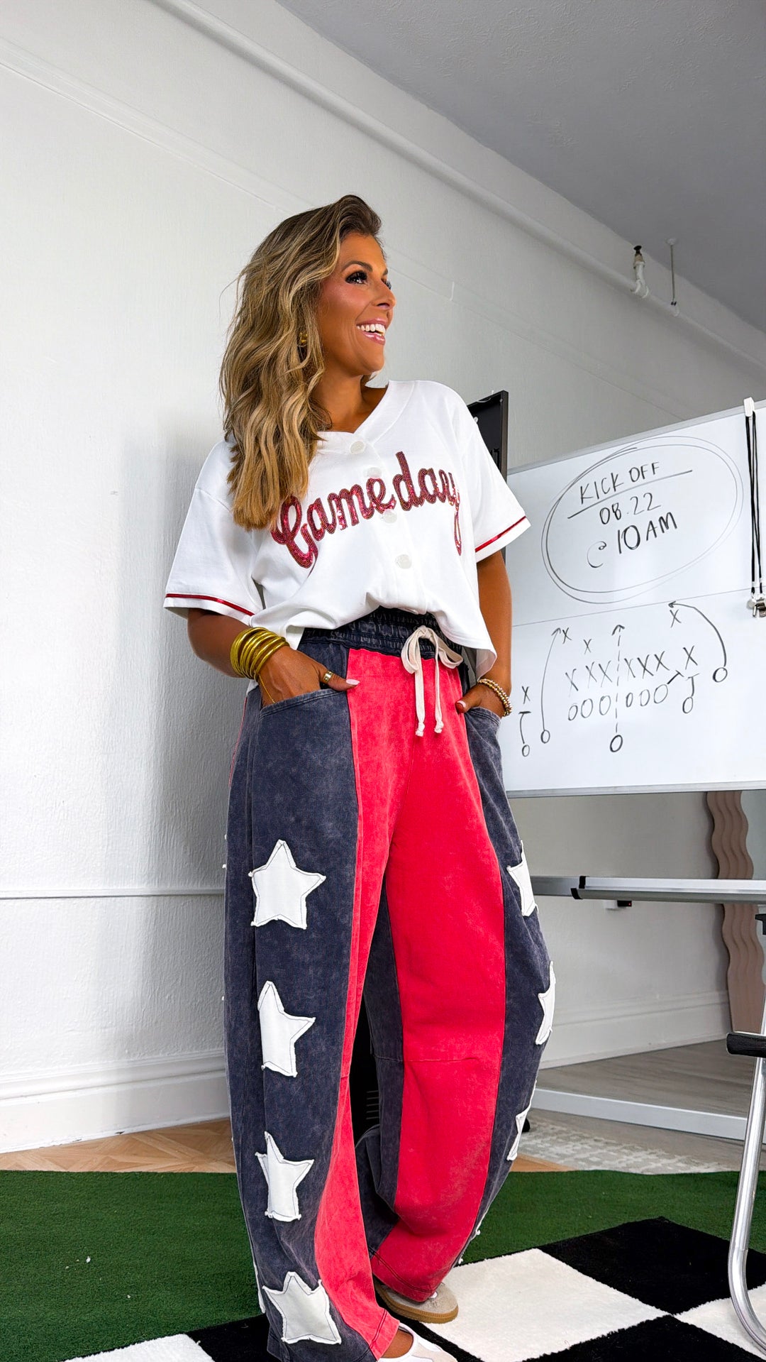 American All Star Barrel Sweats, Red/Navy