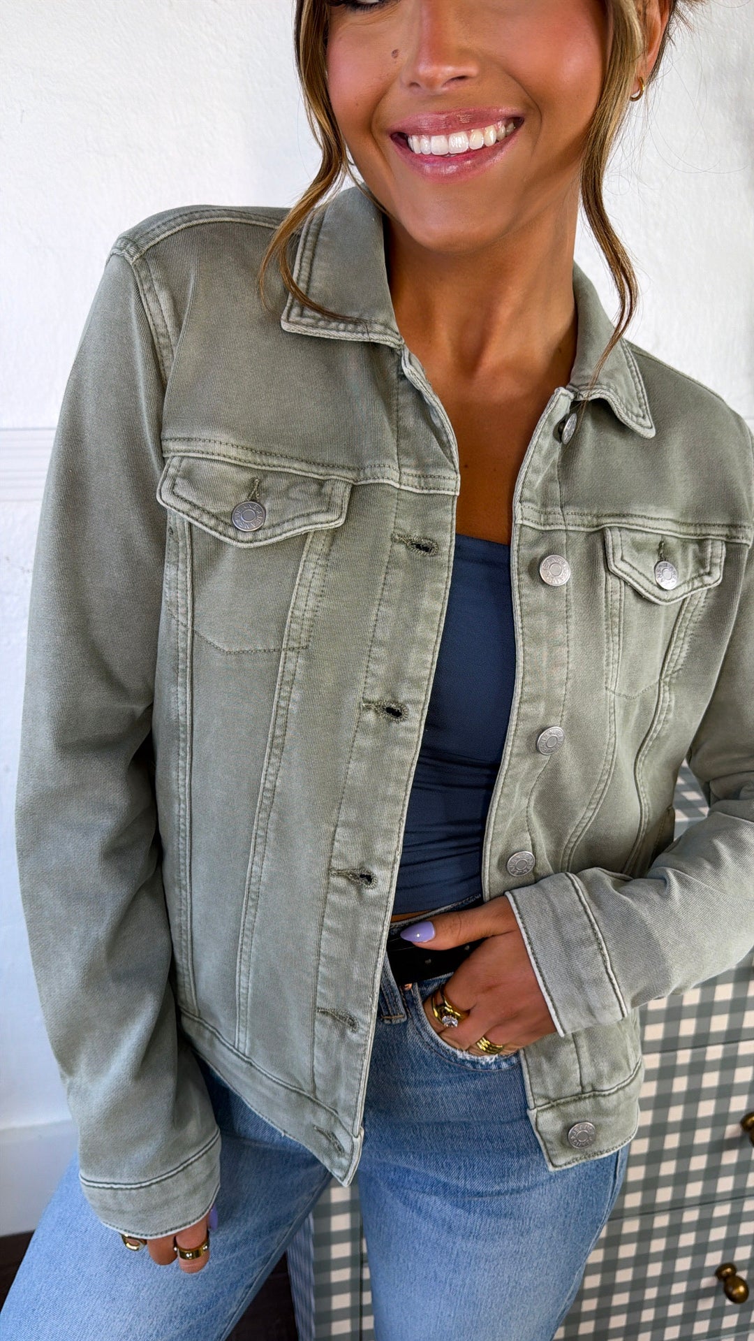 Spring Washed Jacket, Fern