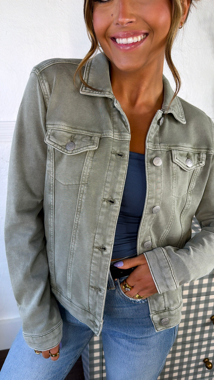 Spring Washed Jacket, Fern