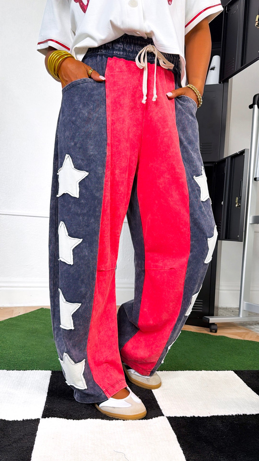 American All Star Barrel Sweats, Red/Navy