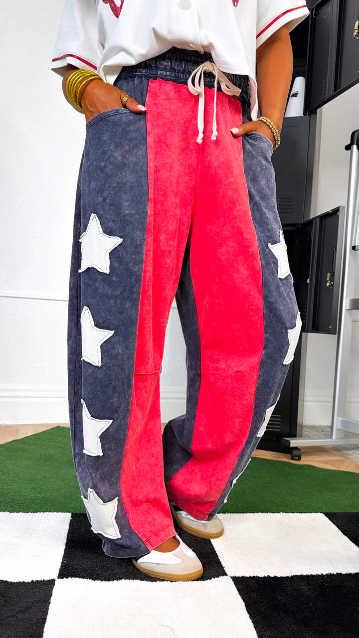 American All Star Barrel Sweats, Red/Navy