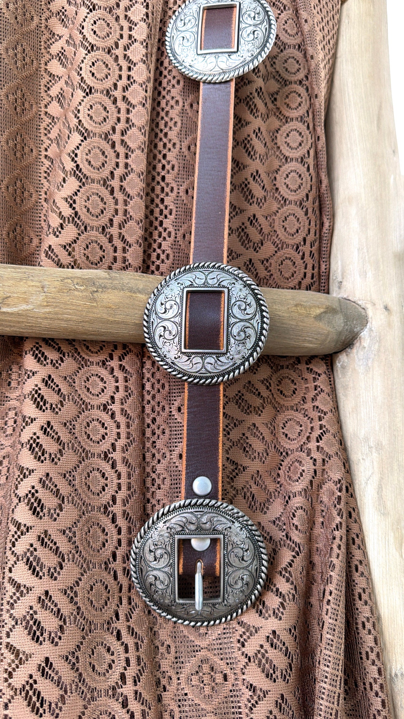 Concho Western Belt, Vintage Brown – Everyday Chic Boutique