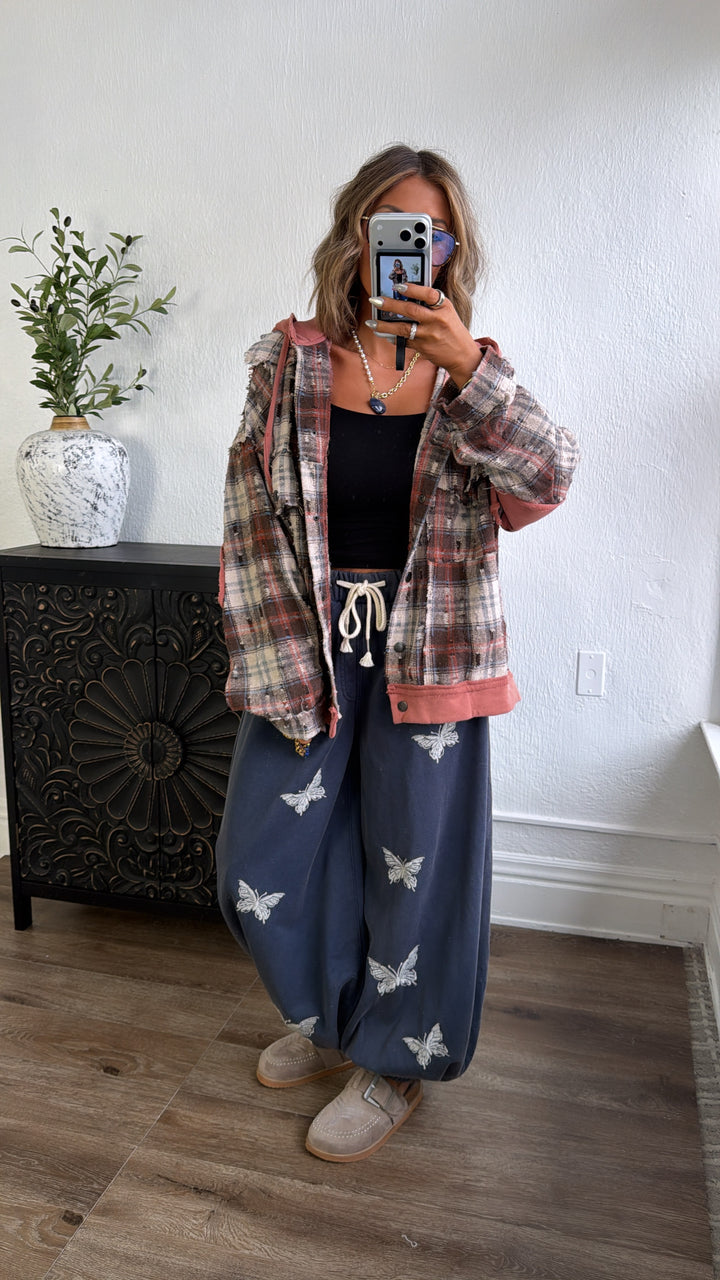 Birch Cabin Flannel Terracotta/Choc Multi