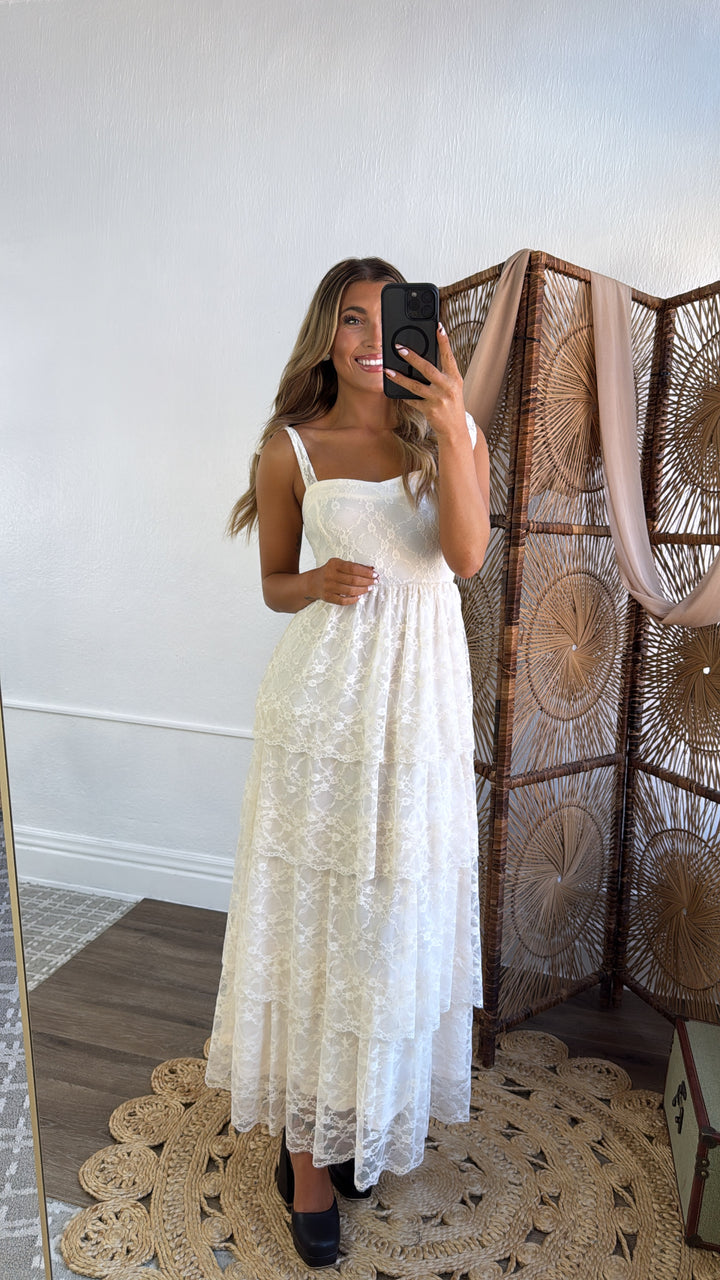 Penelope Floral Maxi Dress, Ivory