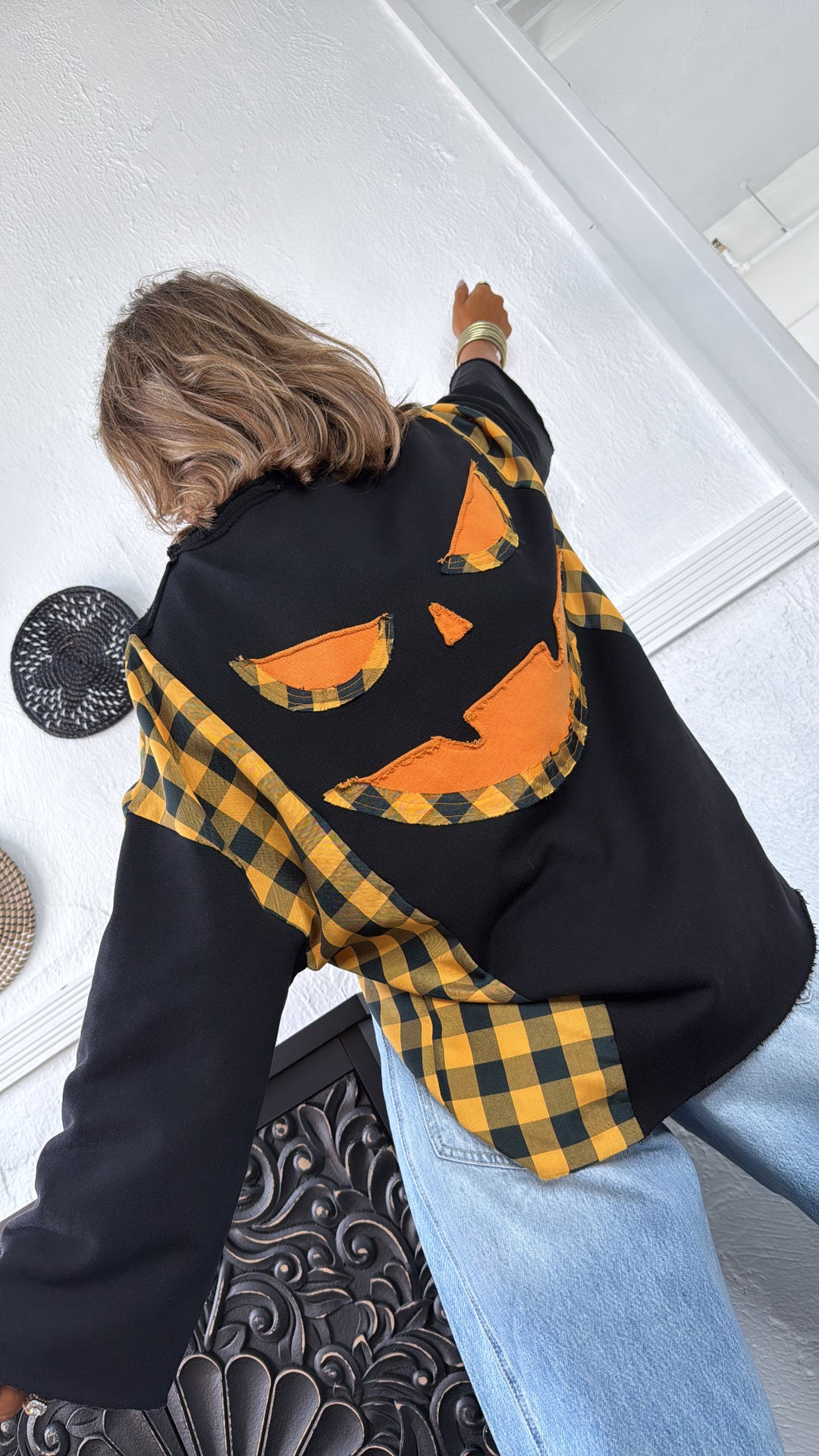 Jack O' Lantern Sweater Top, Black