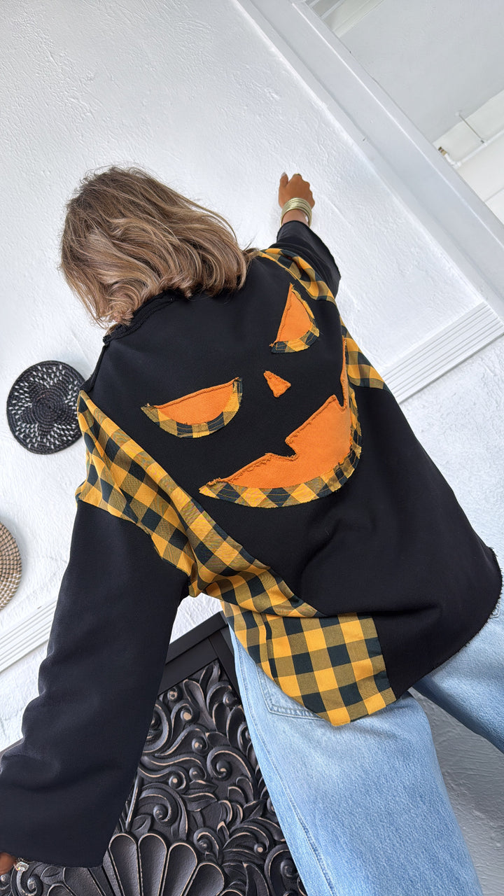Jack O' Lantern Sweater Top, Black