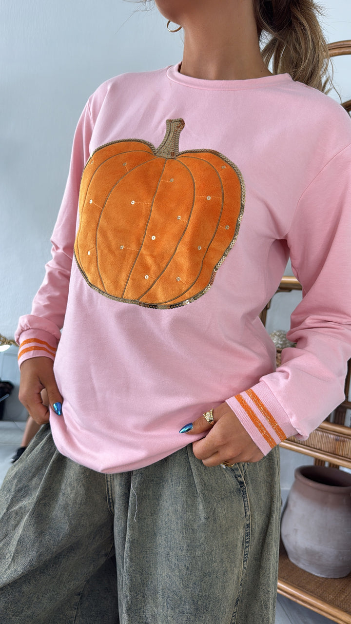 Pumpkin Patch Cutie Crewneck, Pink