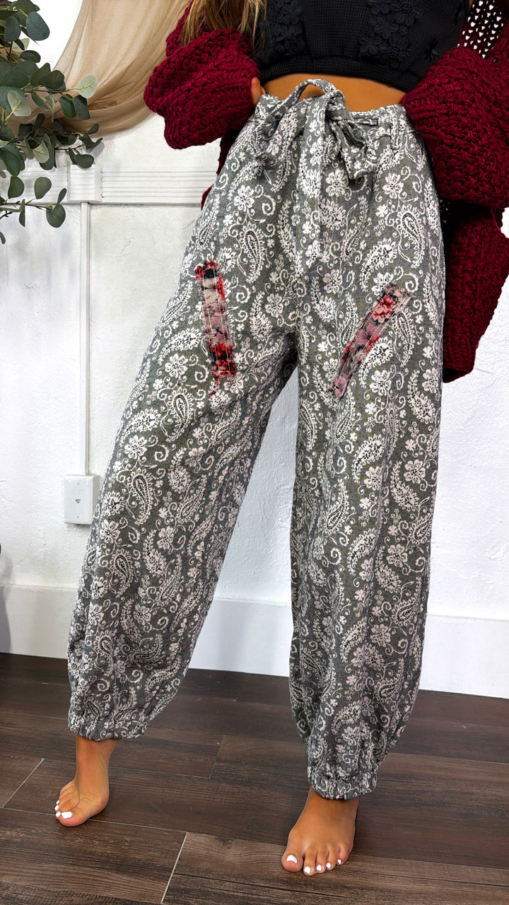 Wild Paisley Jogger Pant, Black Multi