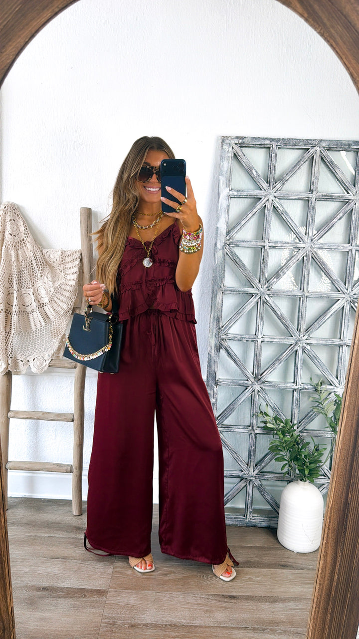 Cranberry Dreams Two Piece Set, Burgundy