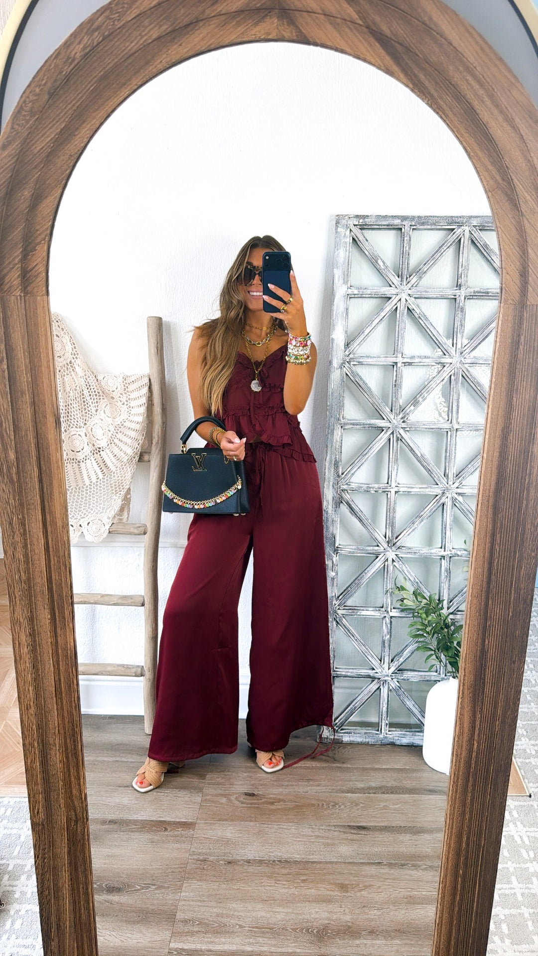 Cranberry Dreams Two Piece Set, Burgundy