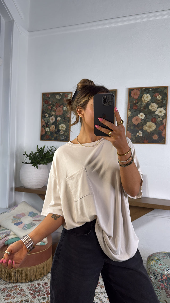 Lenny Basic Pocket Tee, LT. Taupe