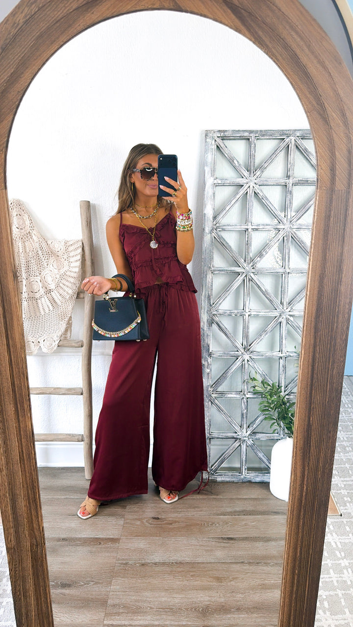 Cranberry Dreams Two Piece Set, Burgundy