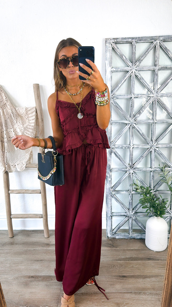Cranberry Dreams Two Piece Set, Burgundy