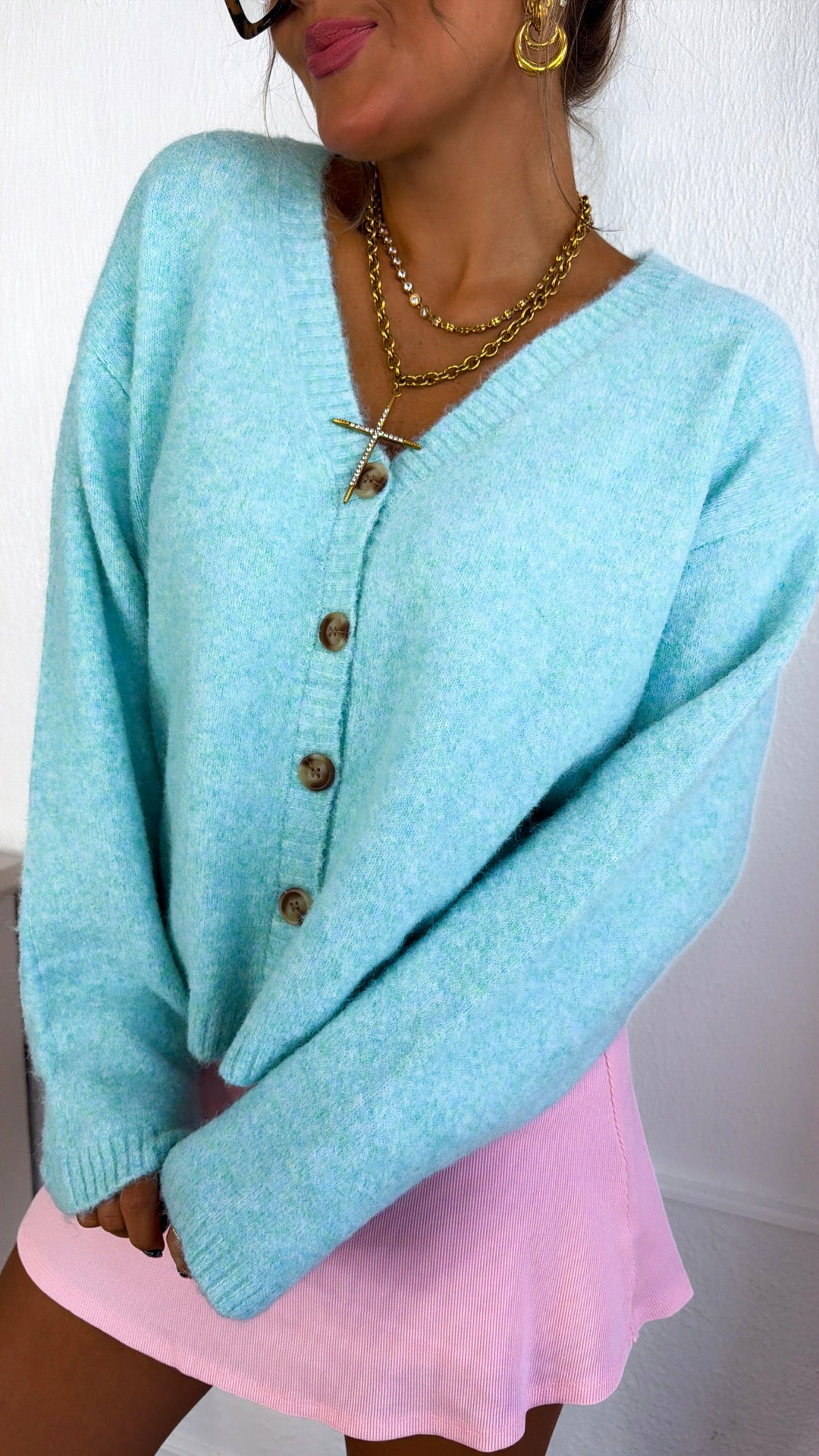 Haven Knit Cardigan, Capris Blue