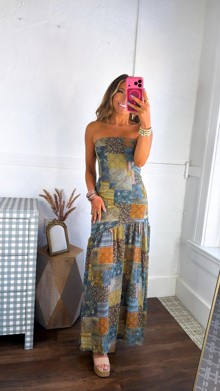 Golden Willow Maxi Dress, Midnight