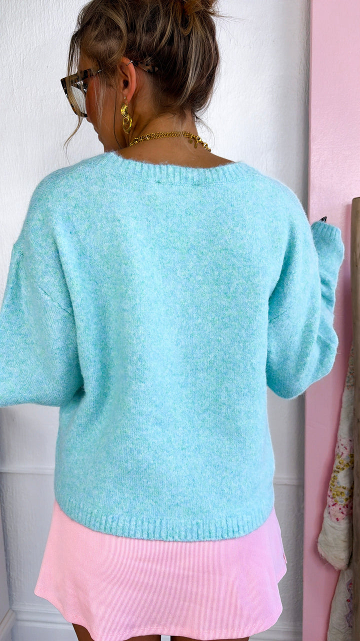 Haven Knit Cardigan, Capris Blue