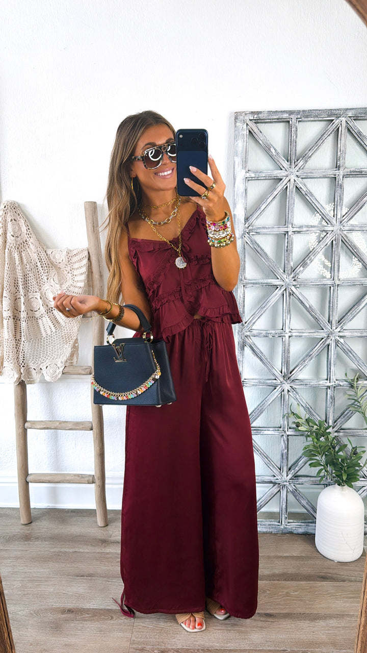 Cranberry Dreams Two Piece Set, Burgundy
