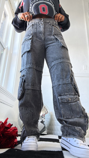 Oli & Hali : Mineral Washed Cargo Pants, Charcoal – Everyday Chic