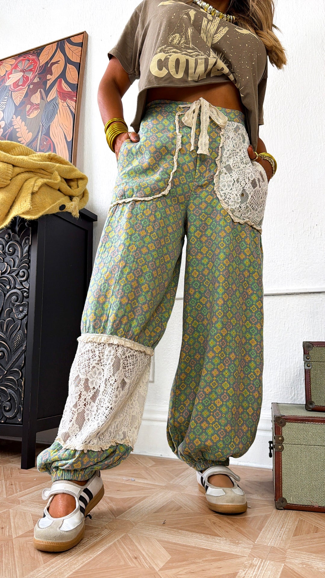 Touch Of Flare Joggers, Sage
