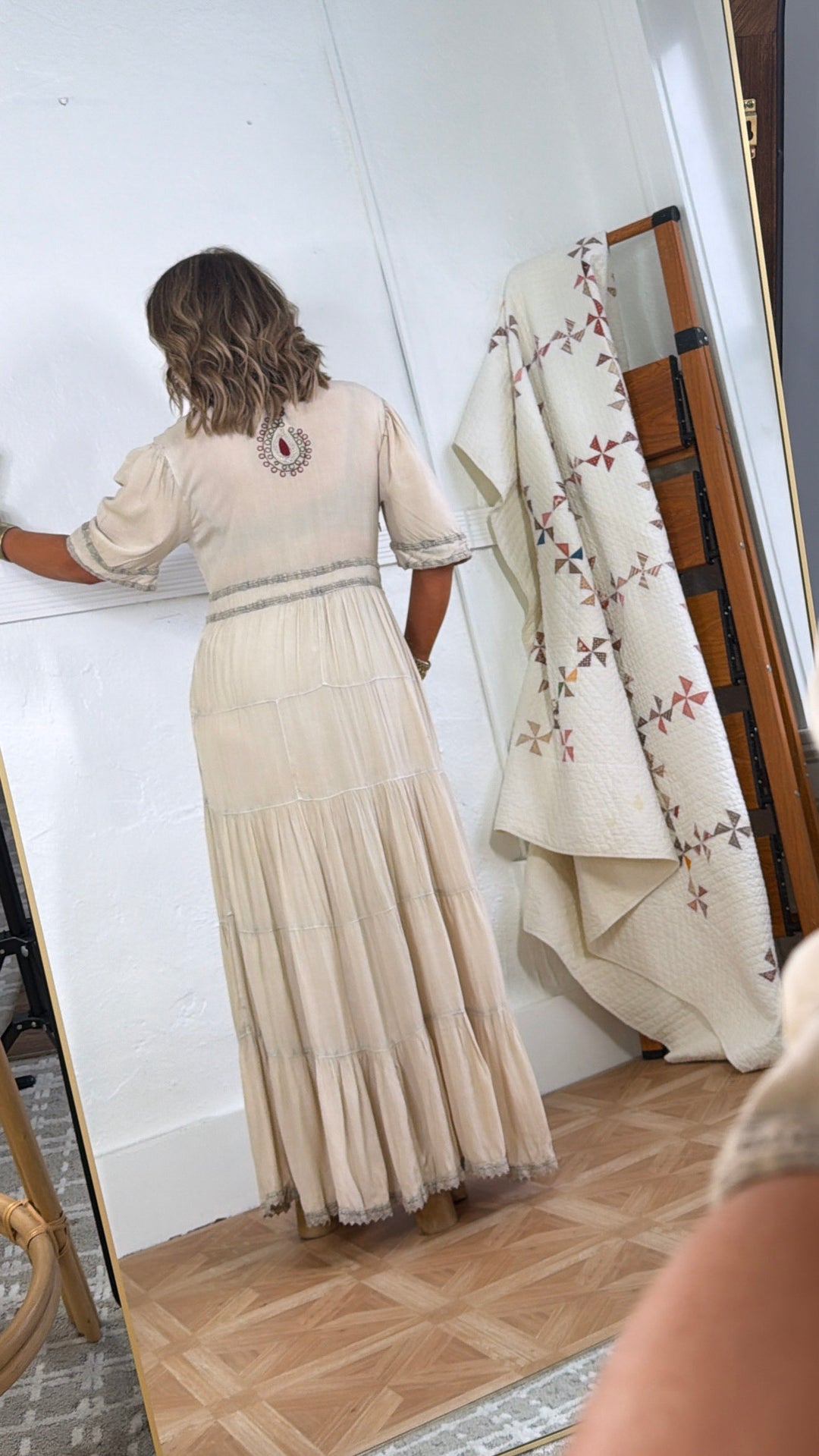 Starlight Pearl Maxi Dress, Latte