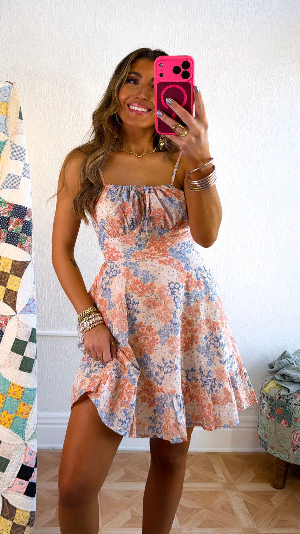 Orange & Lemon Spritz Dress, Peach Multi