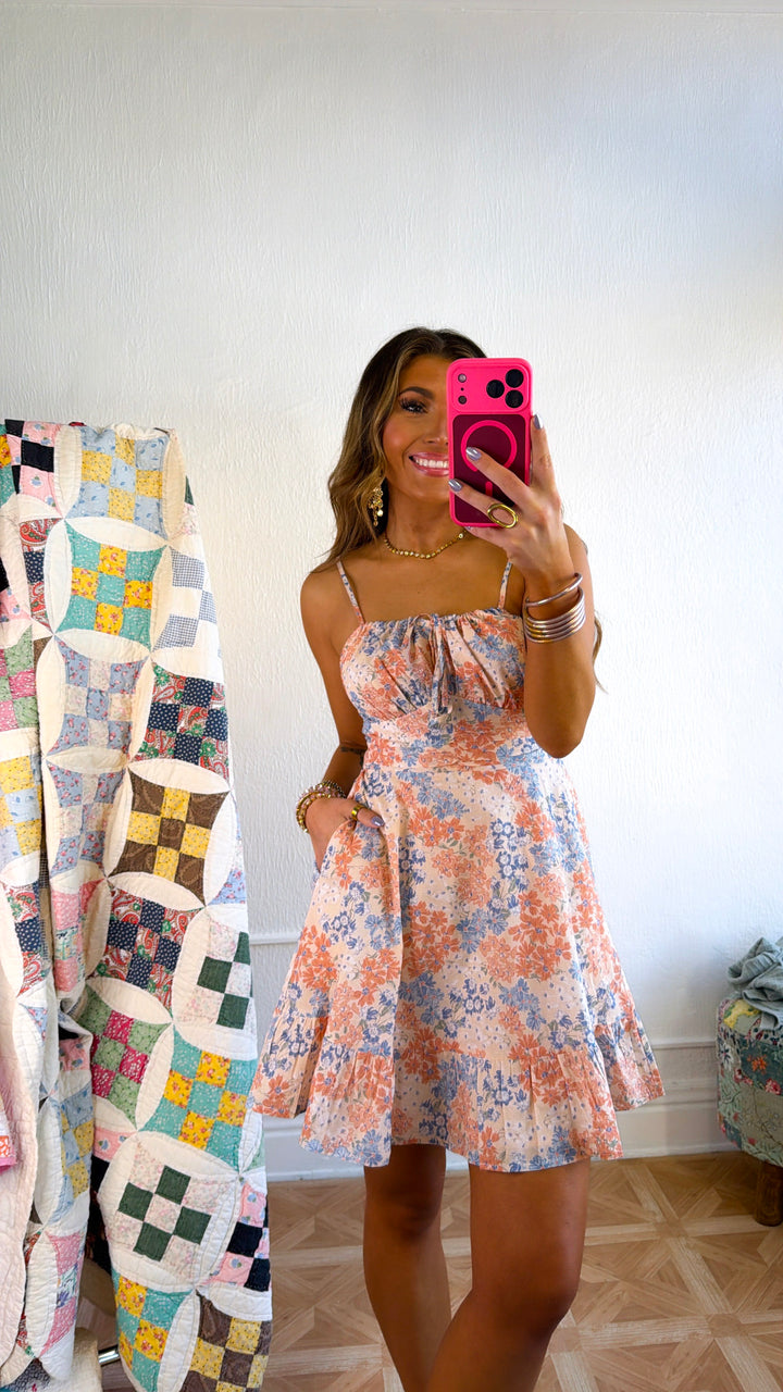 Orange & Lemon Spritz Dress, Peach Multi