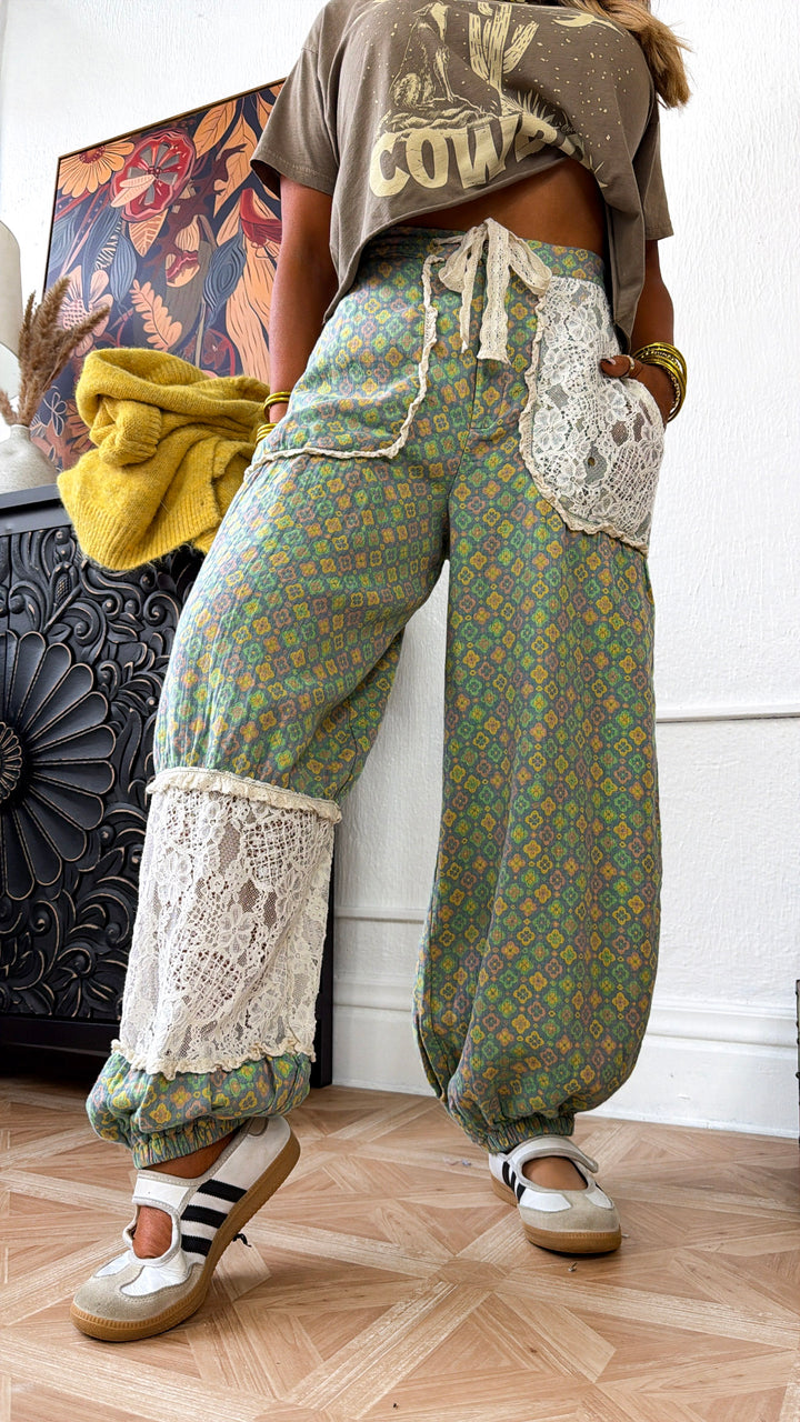Touch Of Flare Joggers, Sage