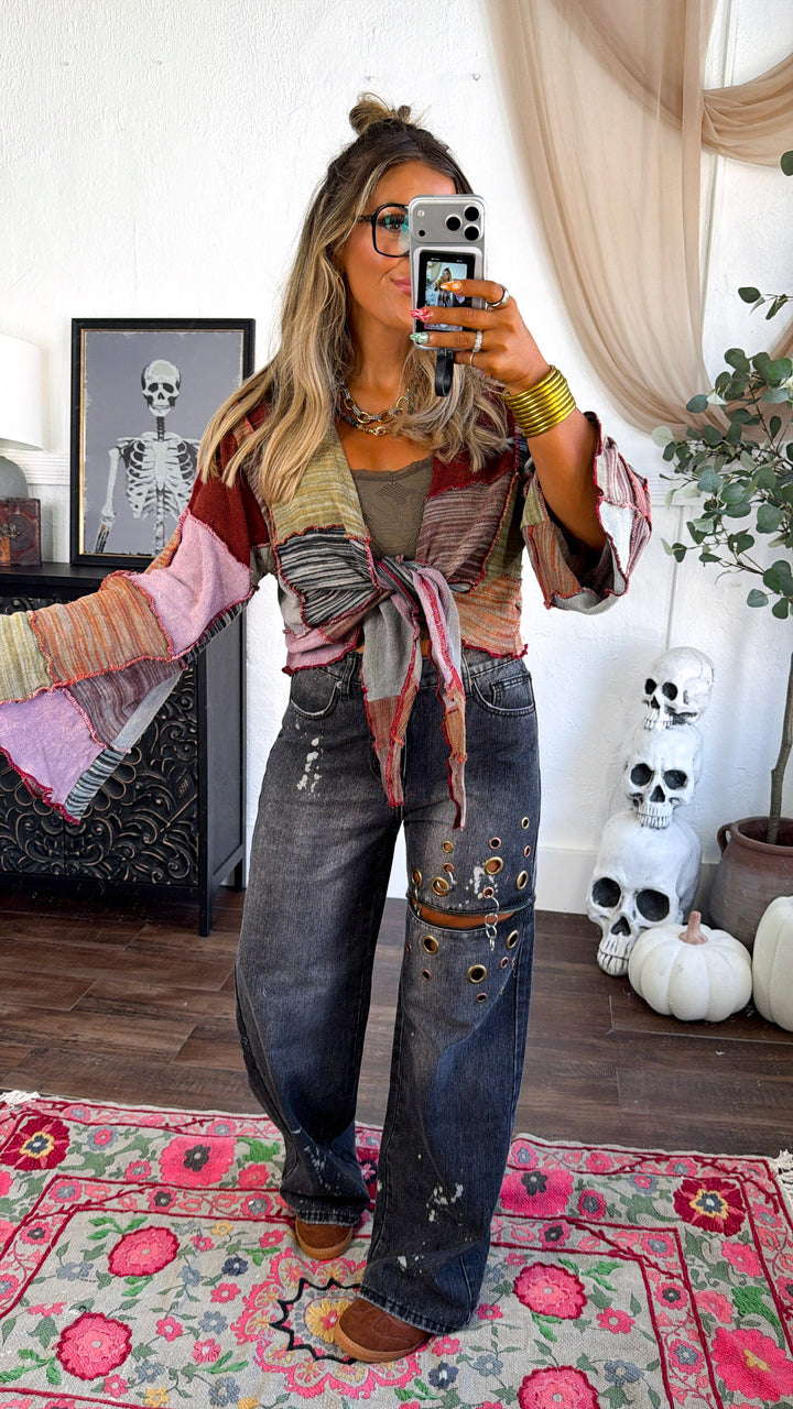 Yellow Springs Patch Cardigan, Powder Brick