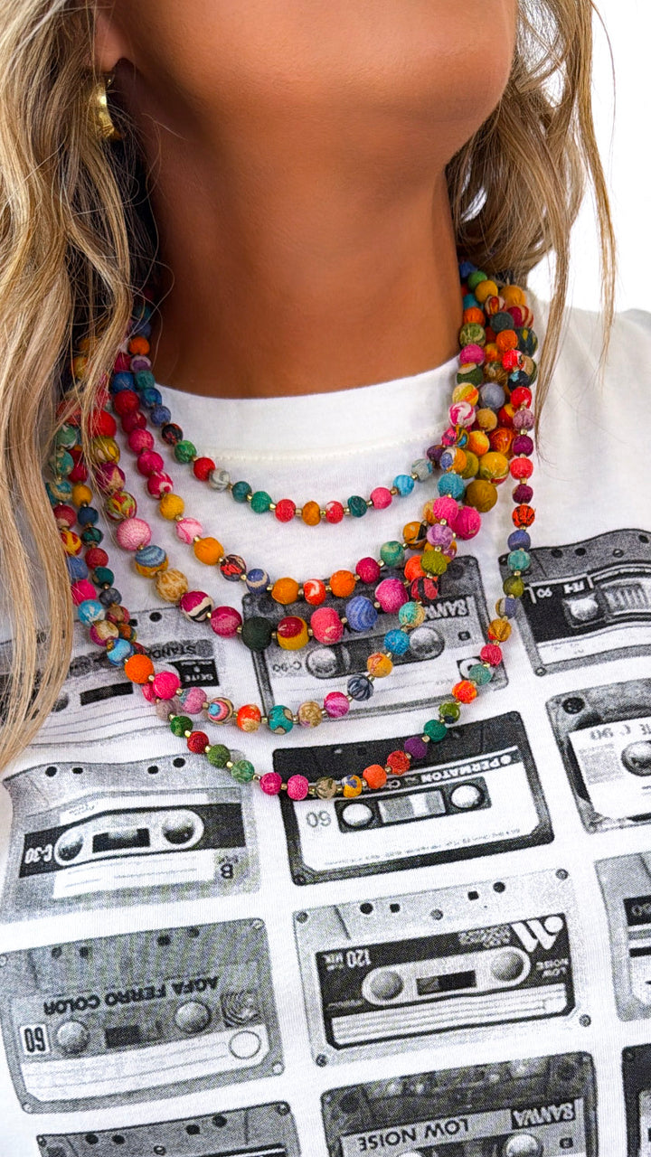 Intertwining Beaded Necklace, Multi