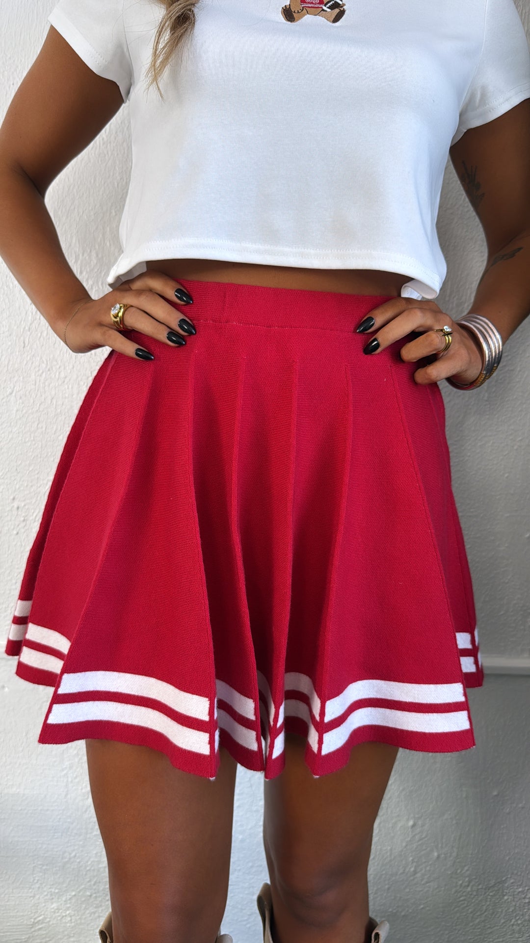 Red Game Day Cheer Skirt