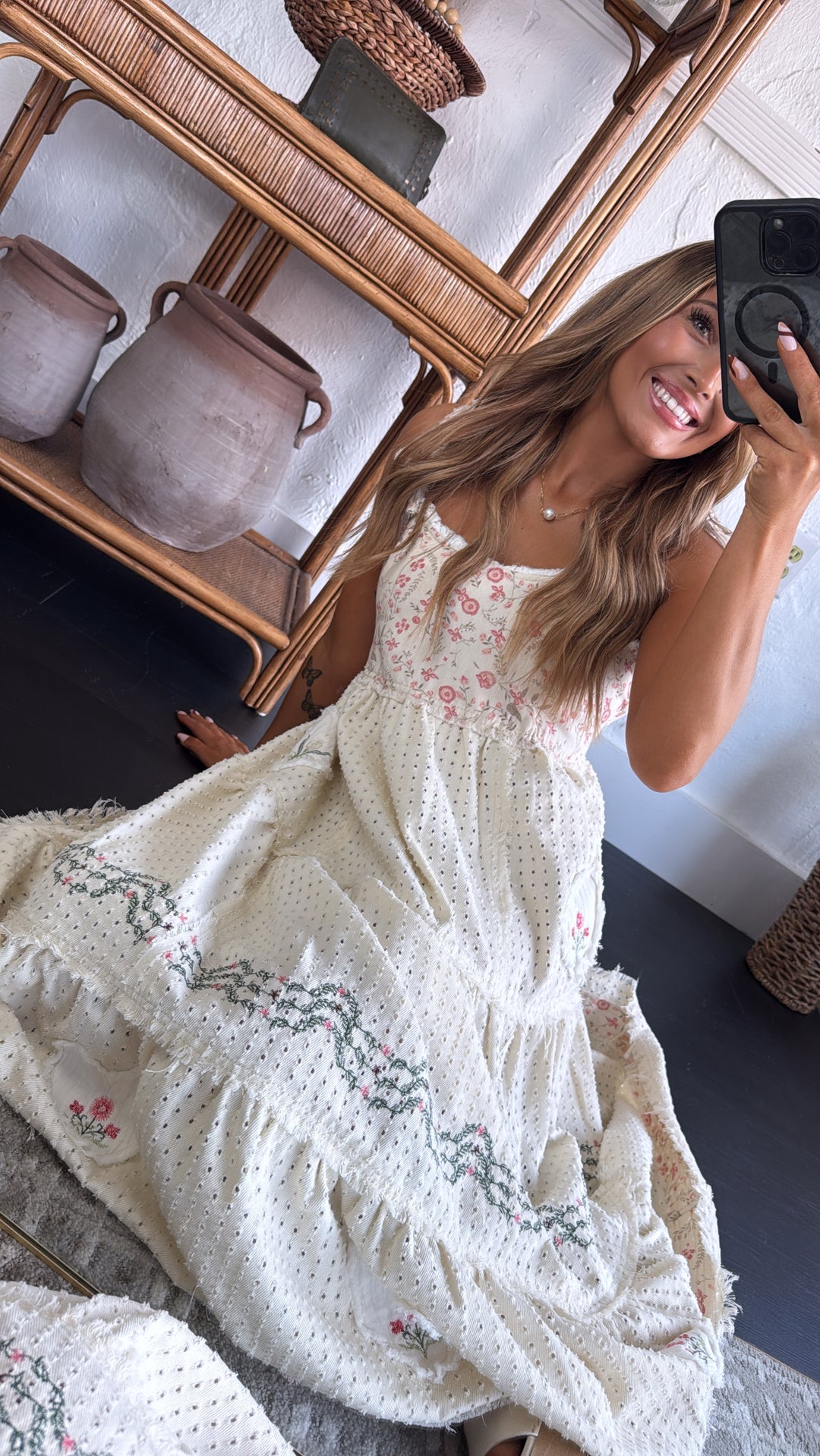 Fallin Florals Maxi Dress, Cream