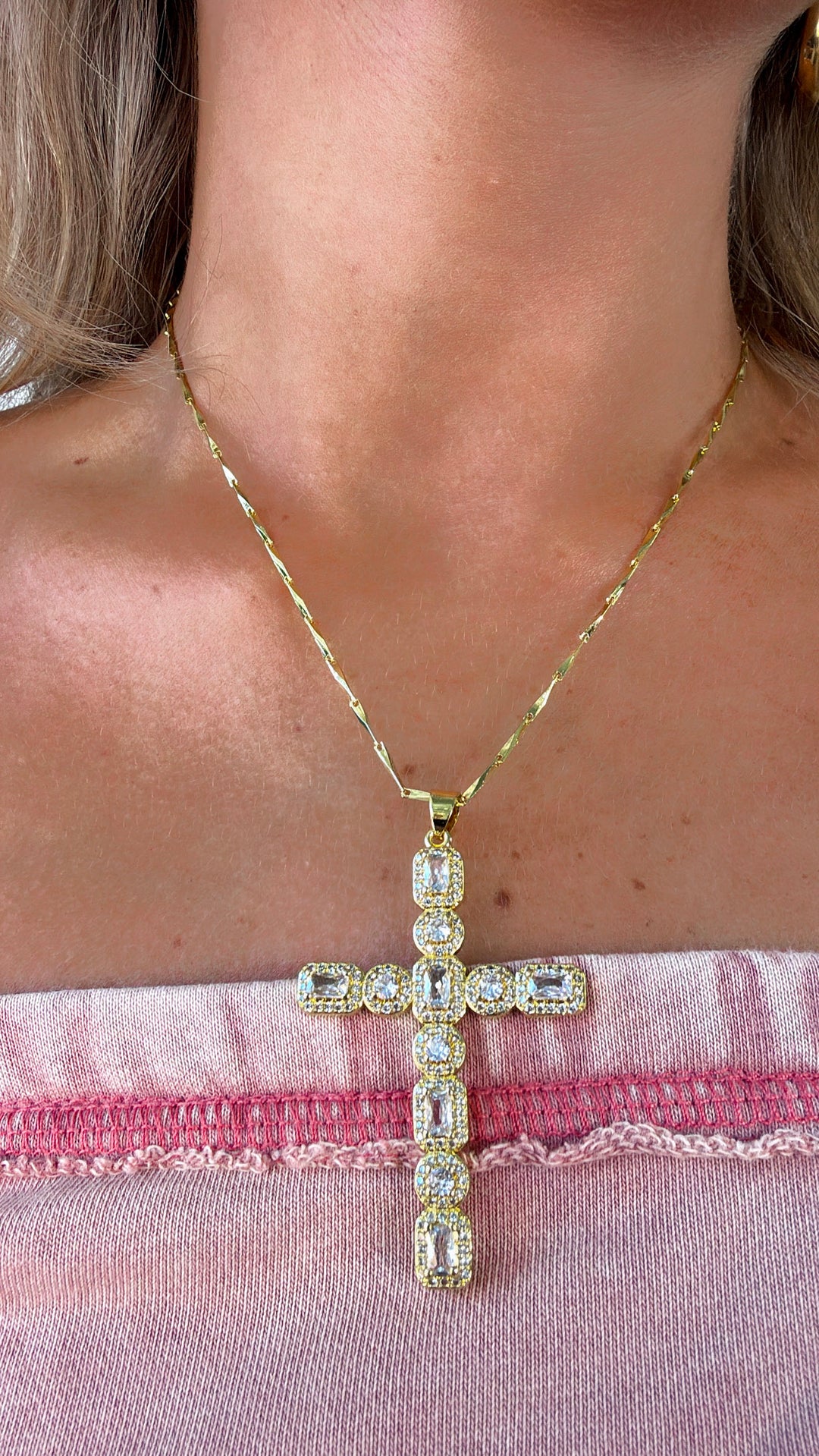 Heavenly Gold Cross Necklace